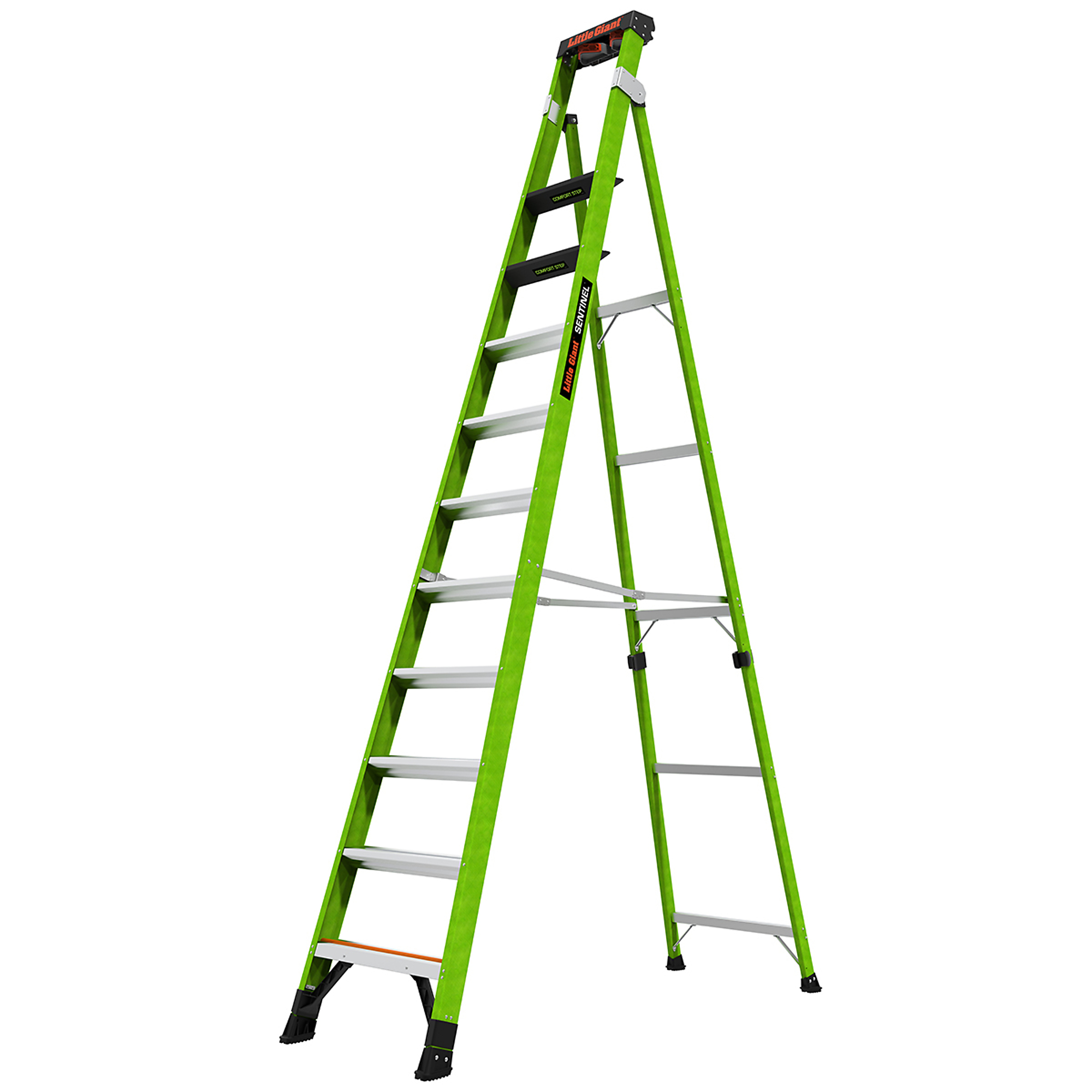 Little Giant Sentinel Stepladder - 12ft., Fiberglass, 375-Lb. Capacity, Type IAA, Ground Cue, Model# 15912-002